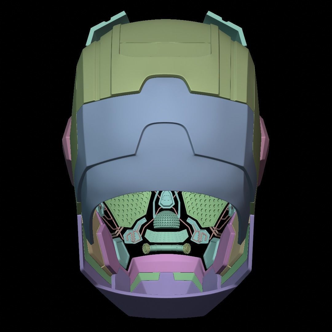 Iron Patriot War Machine mk1 helmet with motorization  3D print model_19