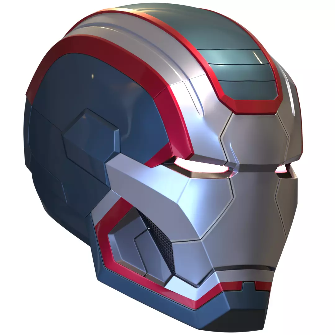 Iron Patriot War Machine mk1 helmet with motorization  3D print model_0