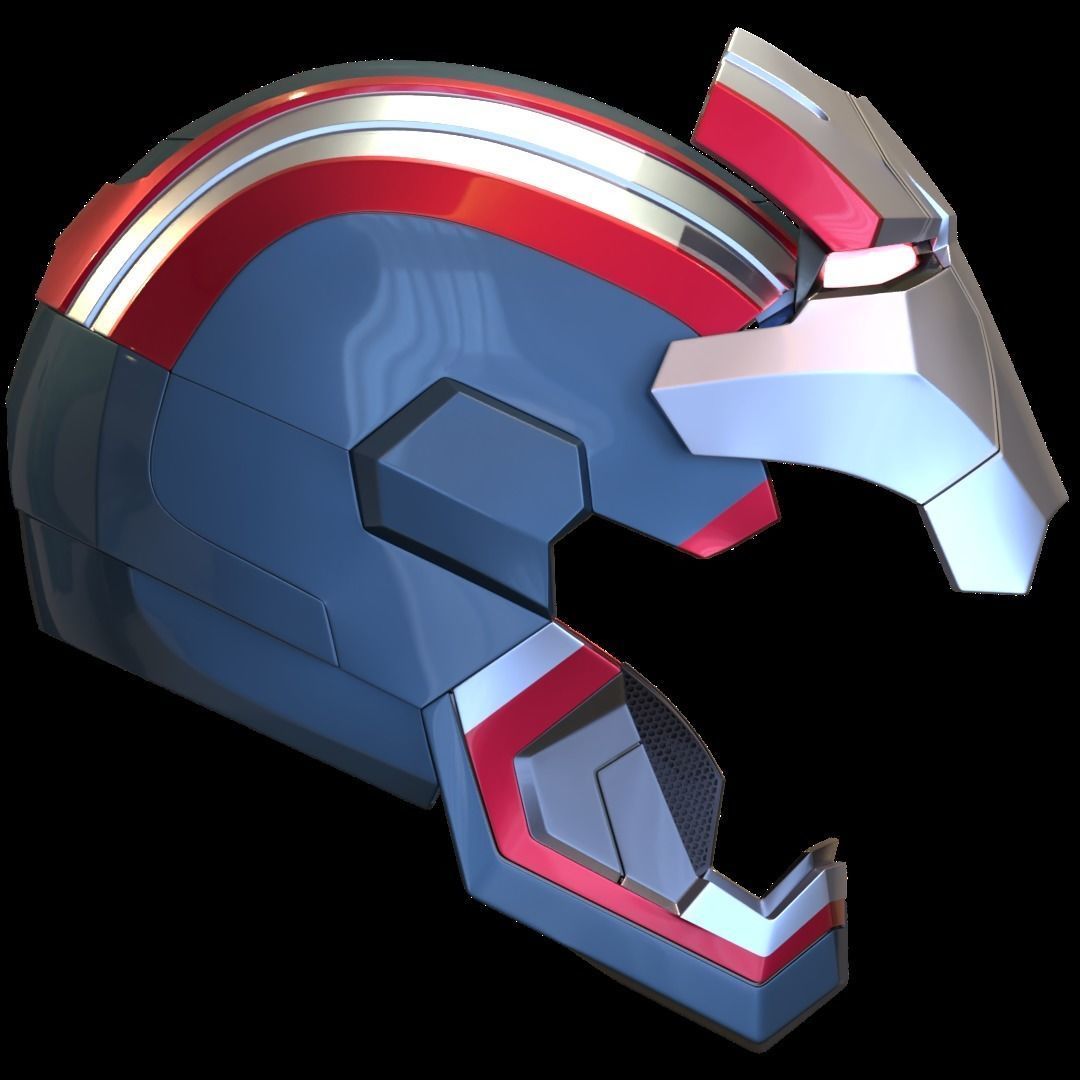 Iron Patriot War Machine mk1 helmet with motorization  3D print model_7