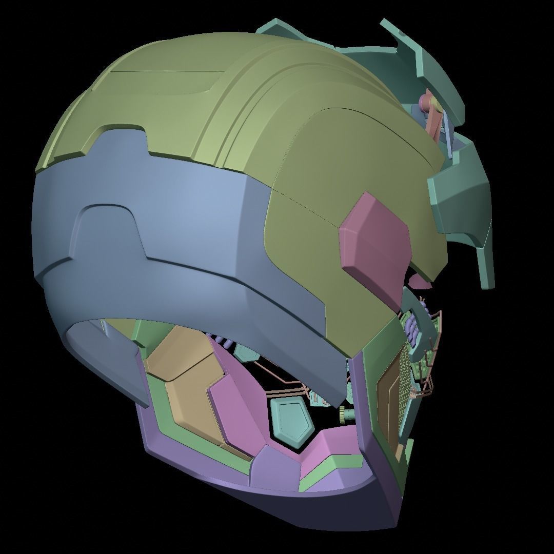 Iron Patriot War Machine mk1 helmet with motorization  3D print model_18