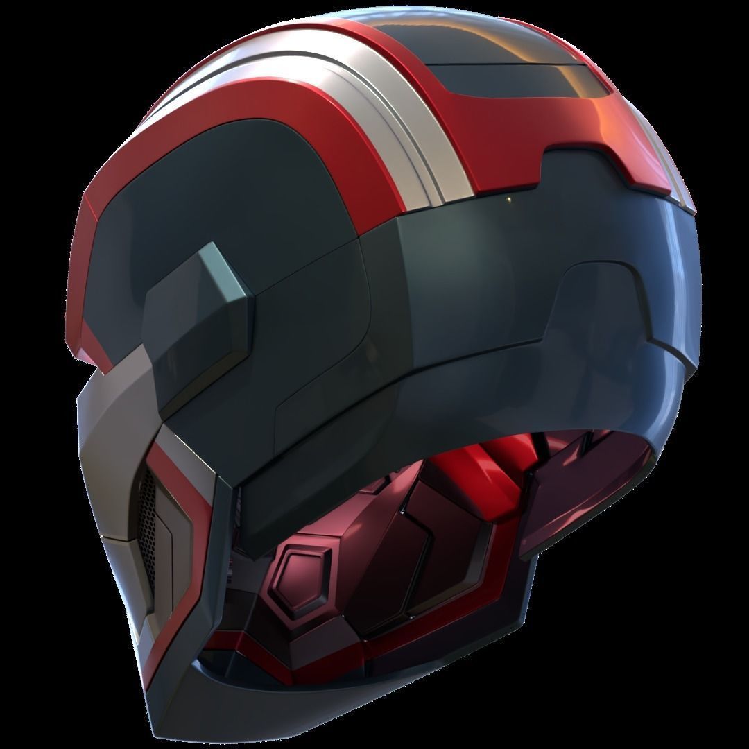 Iron Patriot War Machine mk1 helmet with motorization  3D print model_5