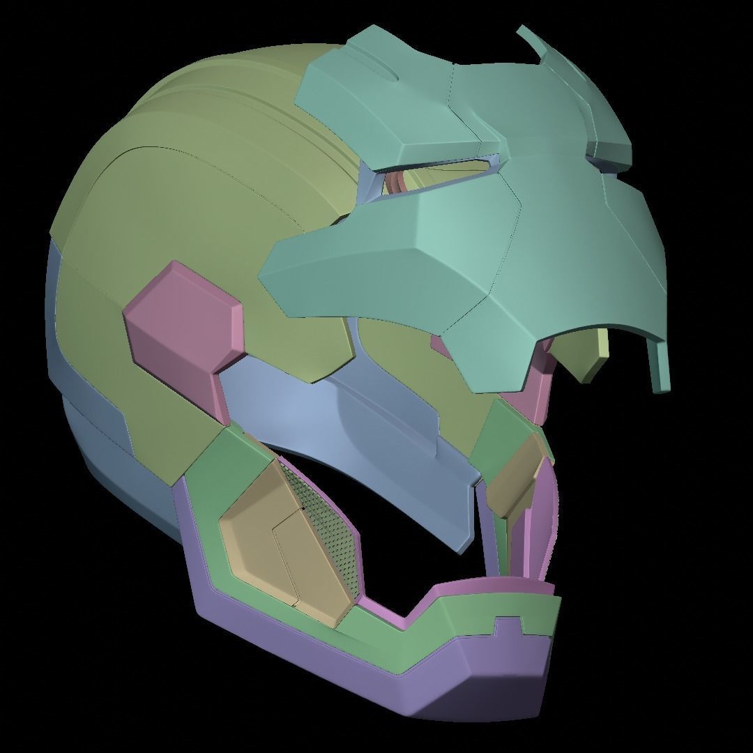 Iron Patriot War Machine mk1 helmet with motorization  3D print model_16
