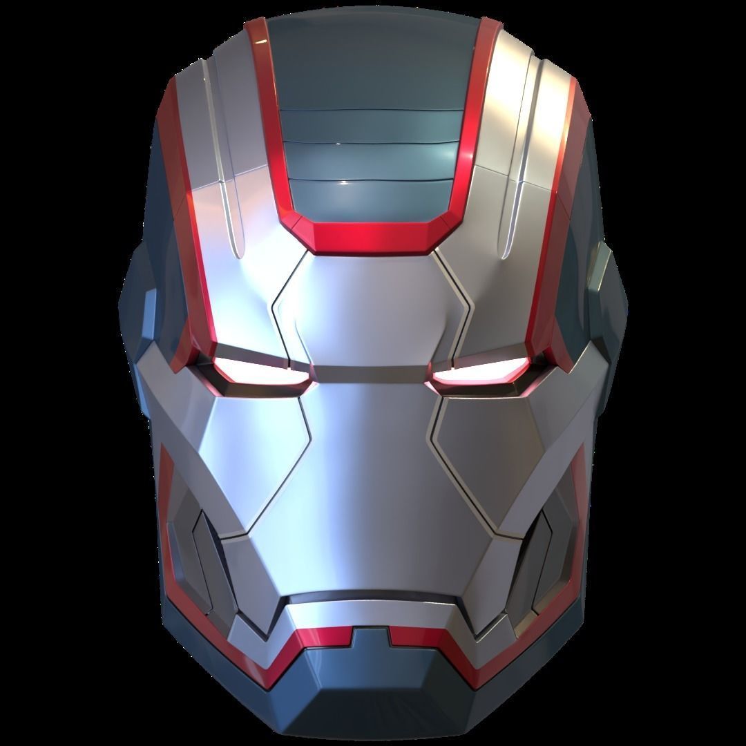 Iron Patriot War Machine mk1 helmet with motorization  3D print model_2