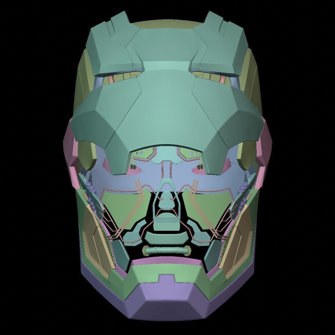 Iron Patriot War Machine mk1 helmet with motorization  3D print model_20