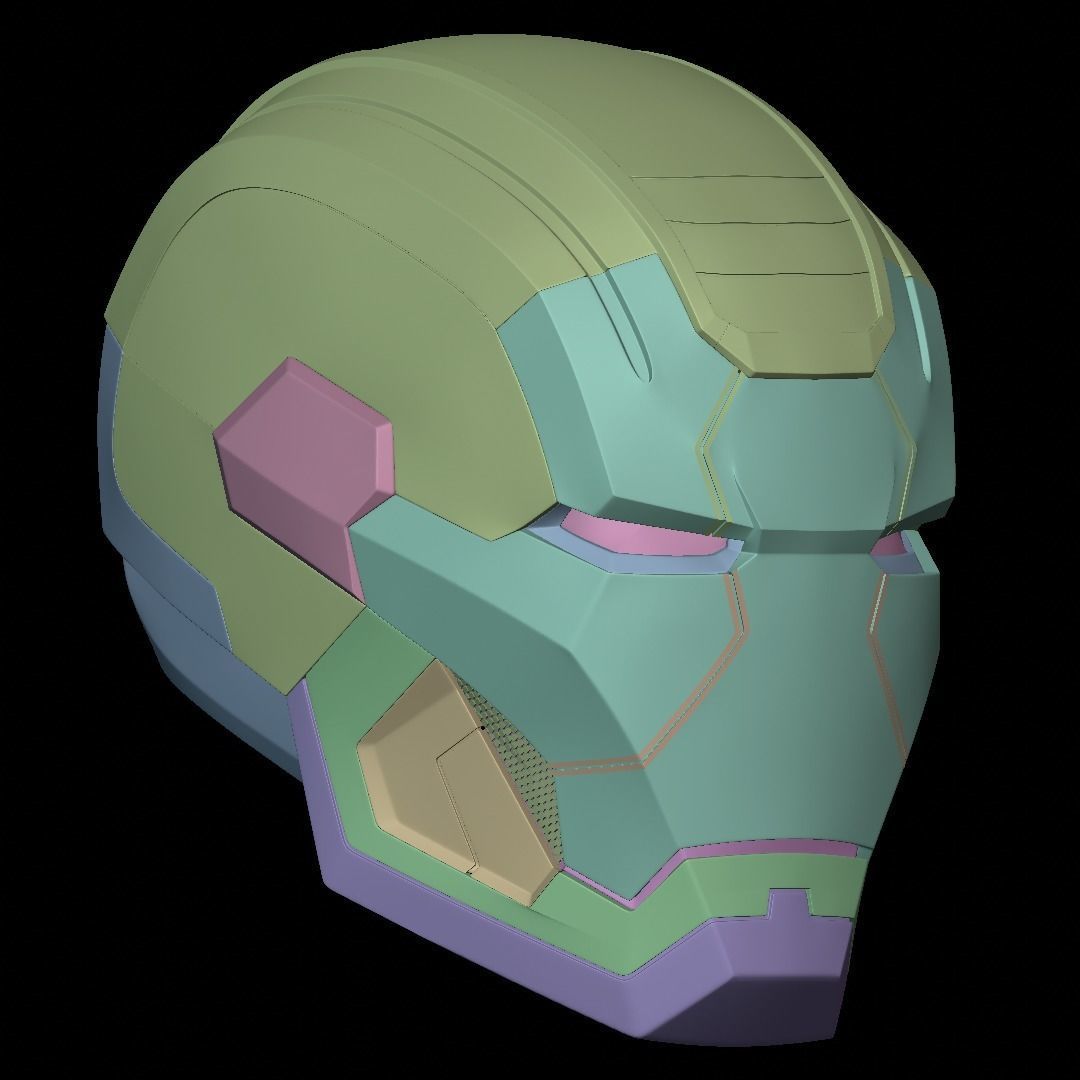 Iron Patriot War Machine mk1 helmet with motorization  3D print model_17