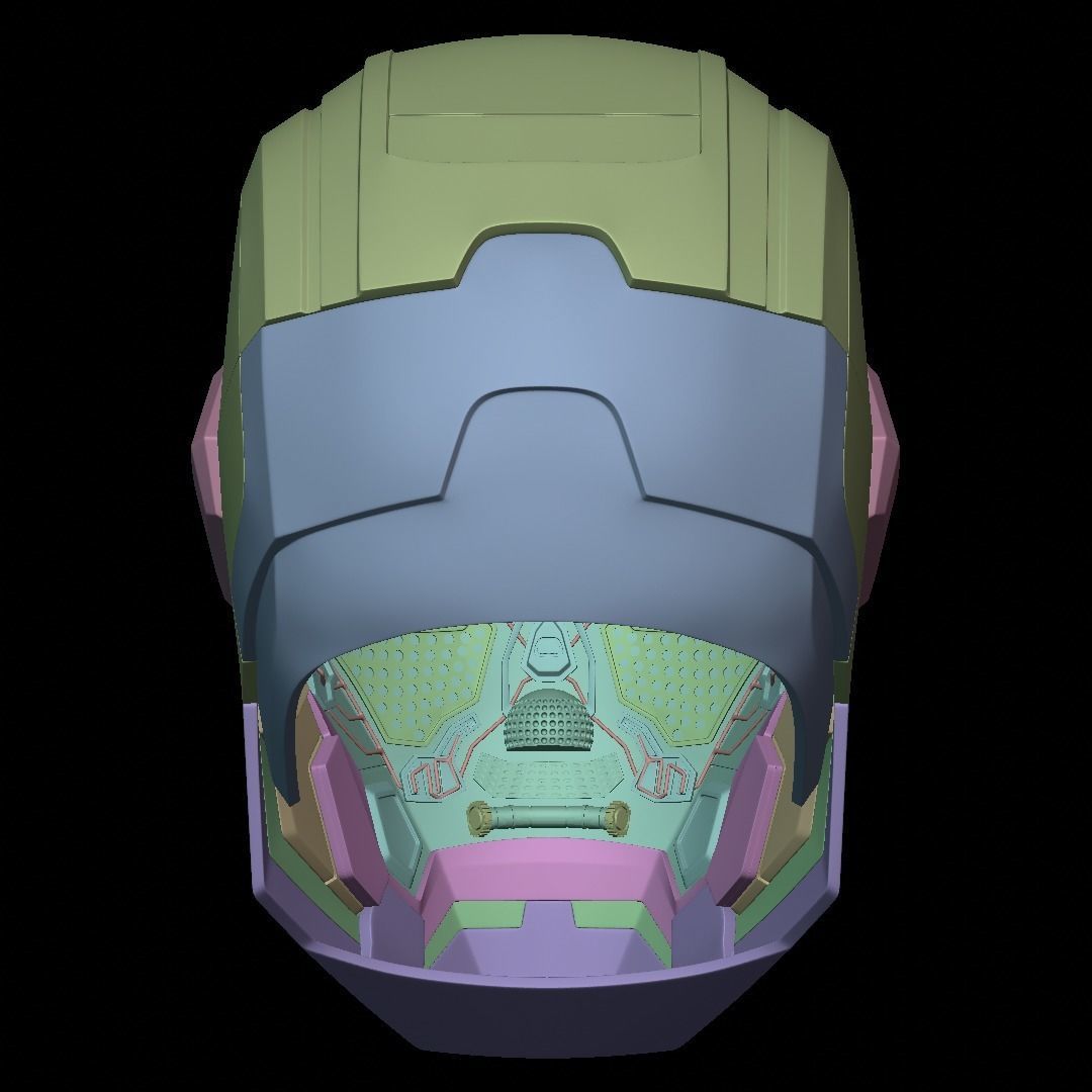 Iron Patriot War Machine mk1 helmet with motorization  3D print model_12