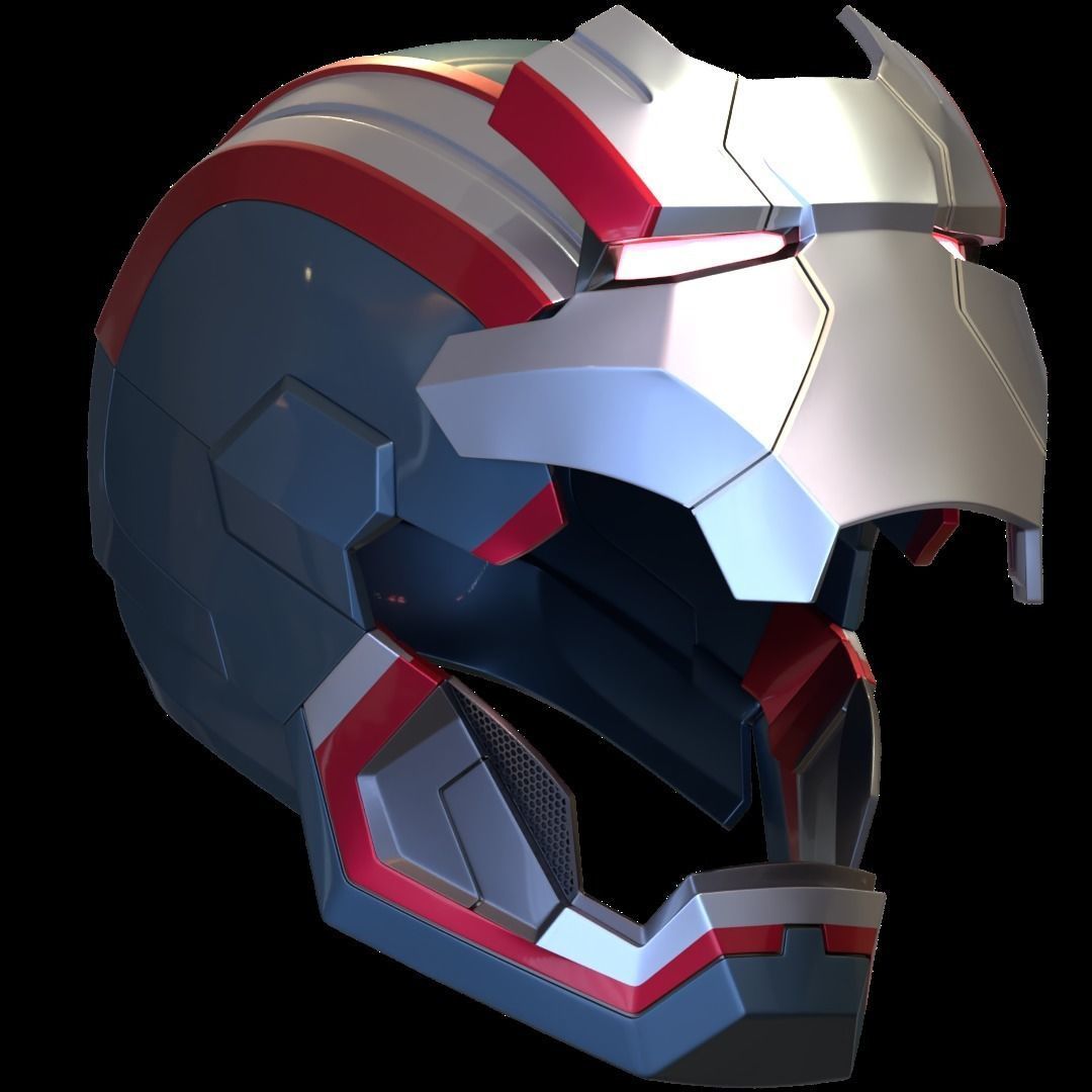 Iron Patriot War Machine mk1 helmet with motorization  3D print model_1