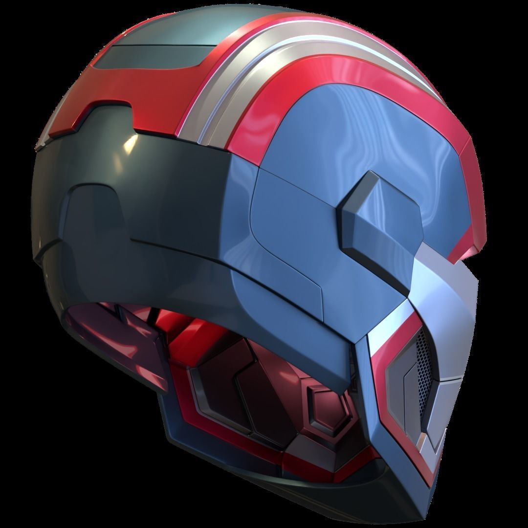 Iron Patriot War Machine mk1 helmet with motorization  3D print model_4