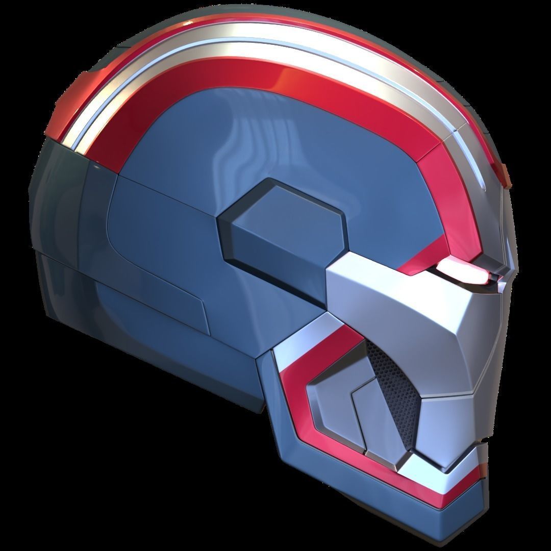 Iron Patriot War Machine mk1 helmet with motorization  3D print model_3