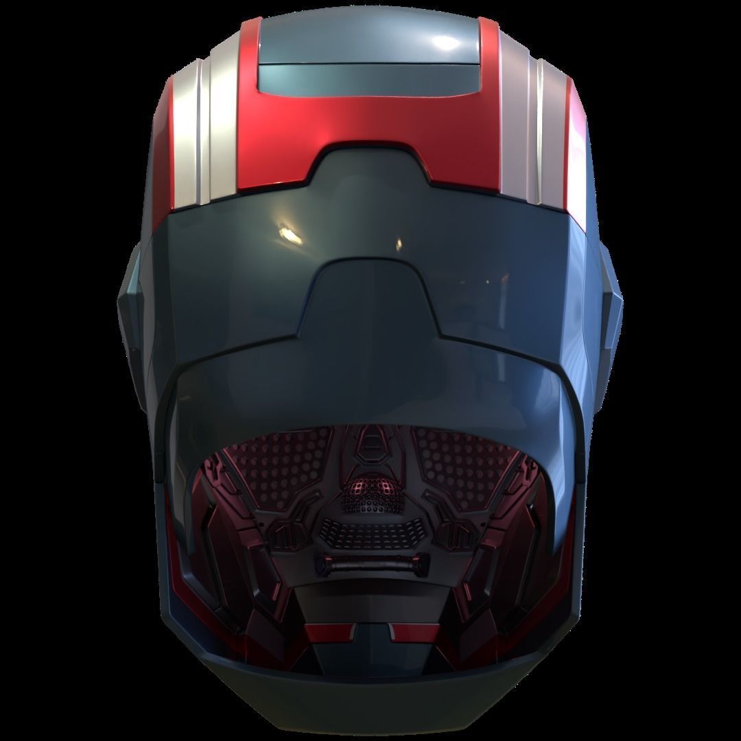 Iron Patriot War Machine mk1 helmet with motorization  3D print model_6