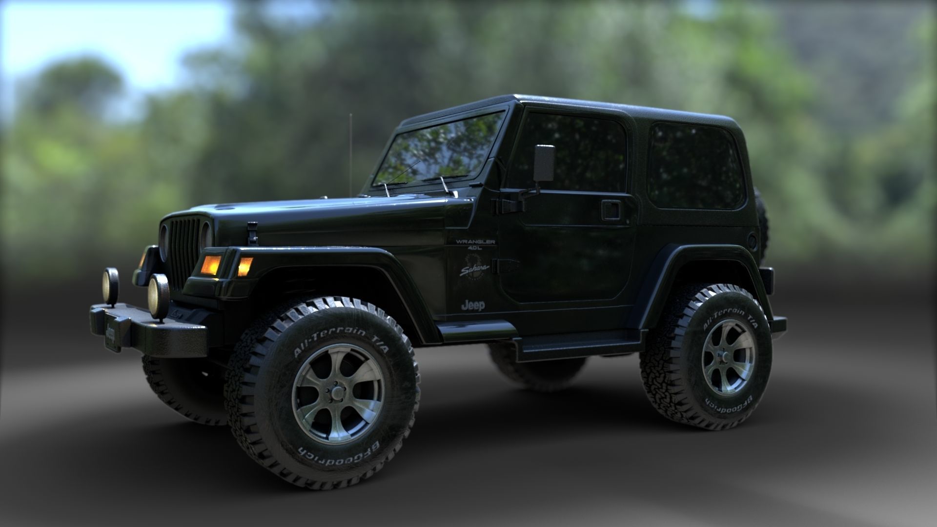 1998 Jeep Wrangler Sahara 3D model_4