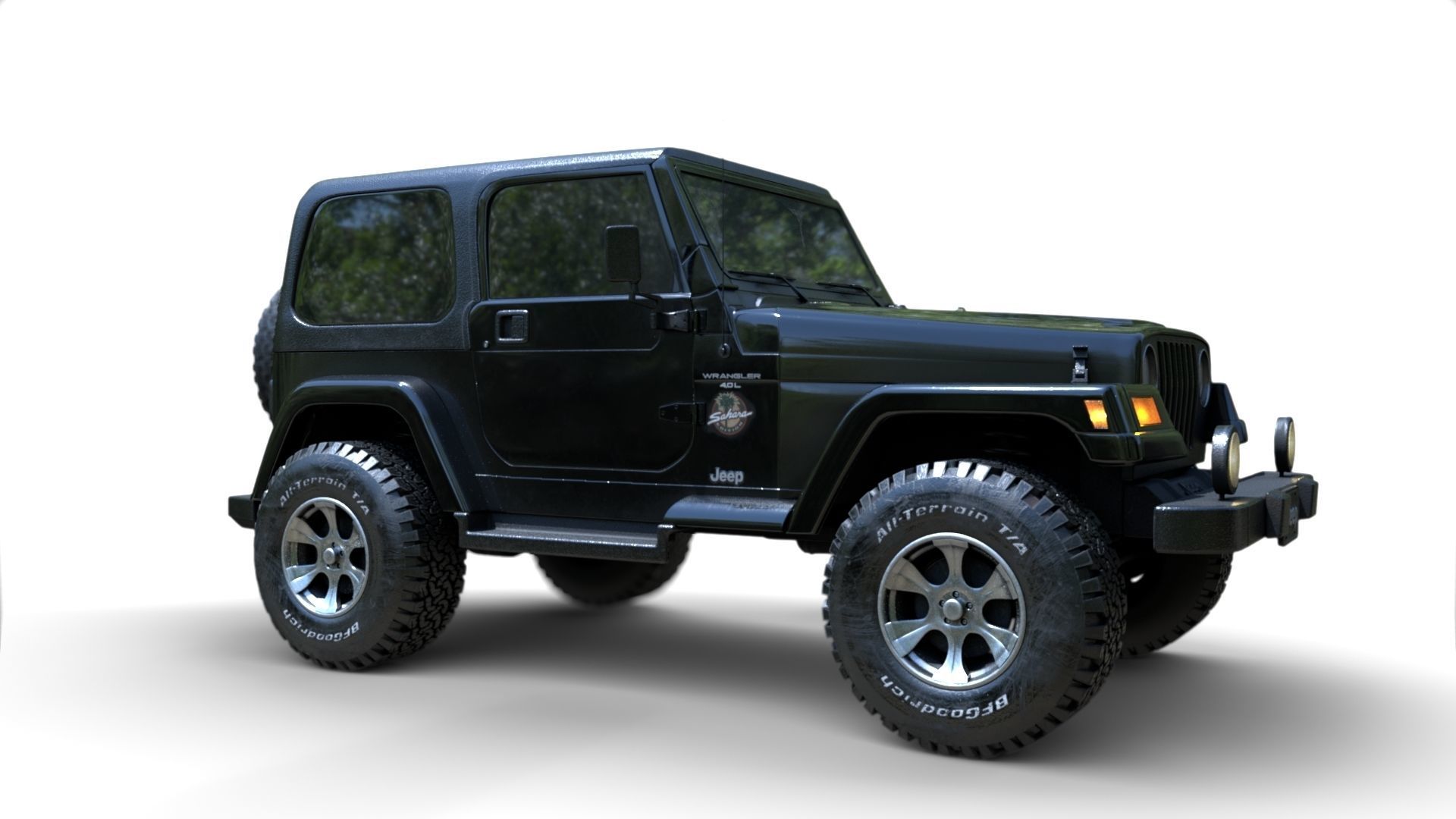 1998 Jeep Wrangler Sahara 3D model_24