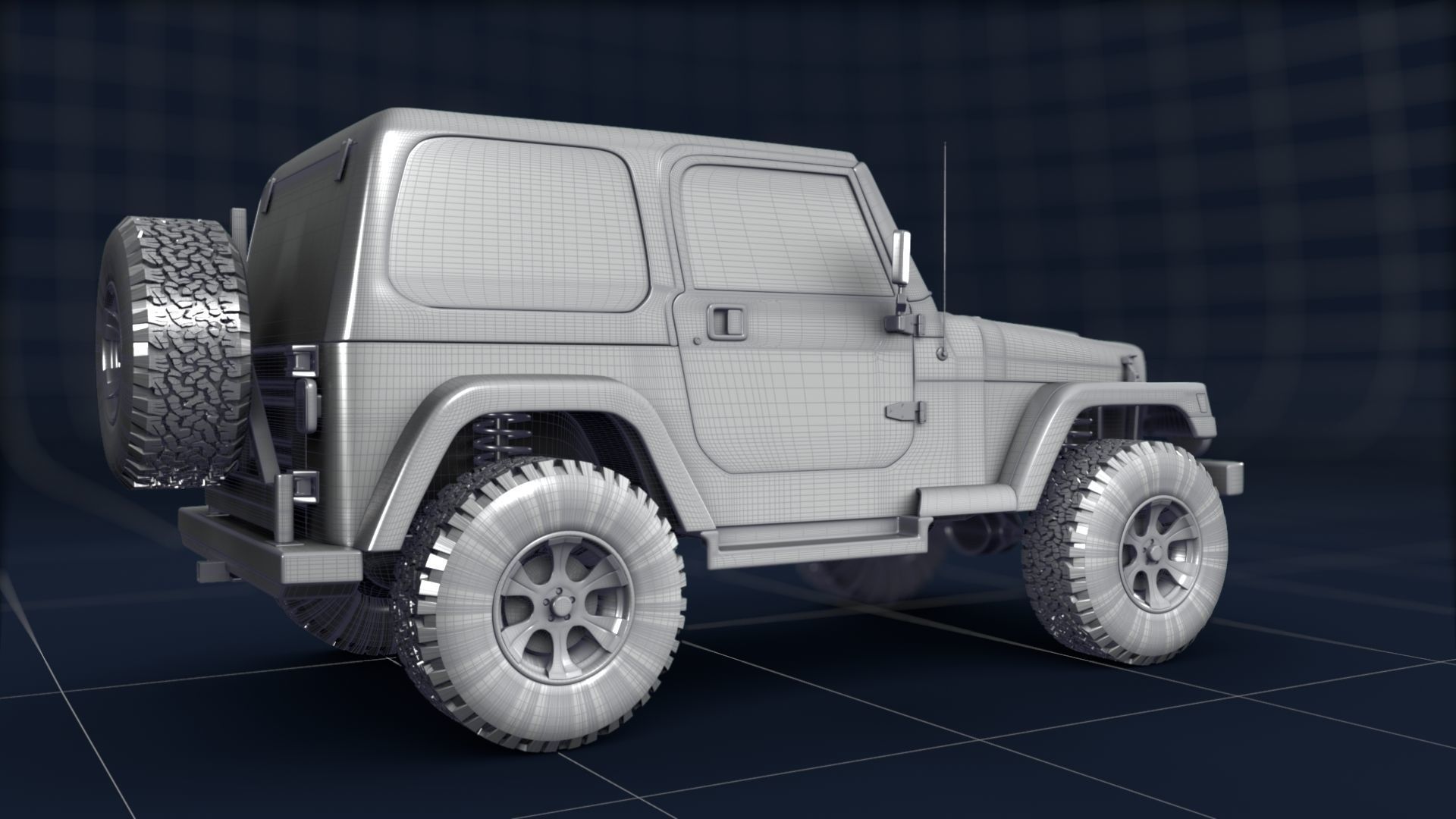 1998 Jeep Wrangler Sahara 3D model_34