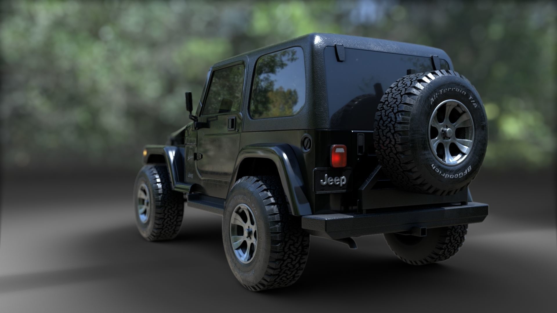1998 Jeep Wrangler Sahara 3D model_7