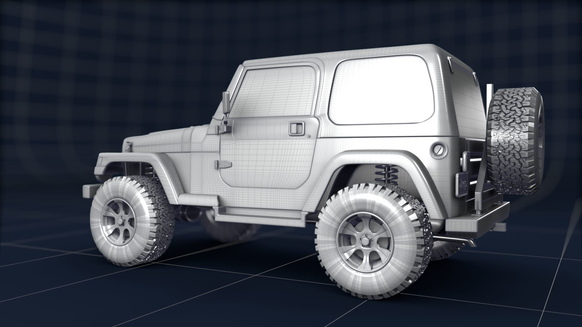 1998 Jeep Wrangler Sahara 3D model_30