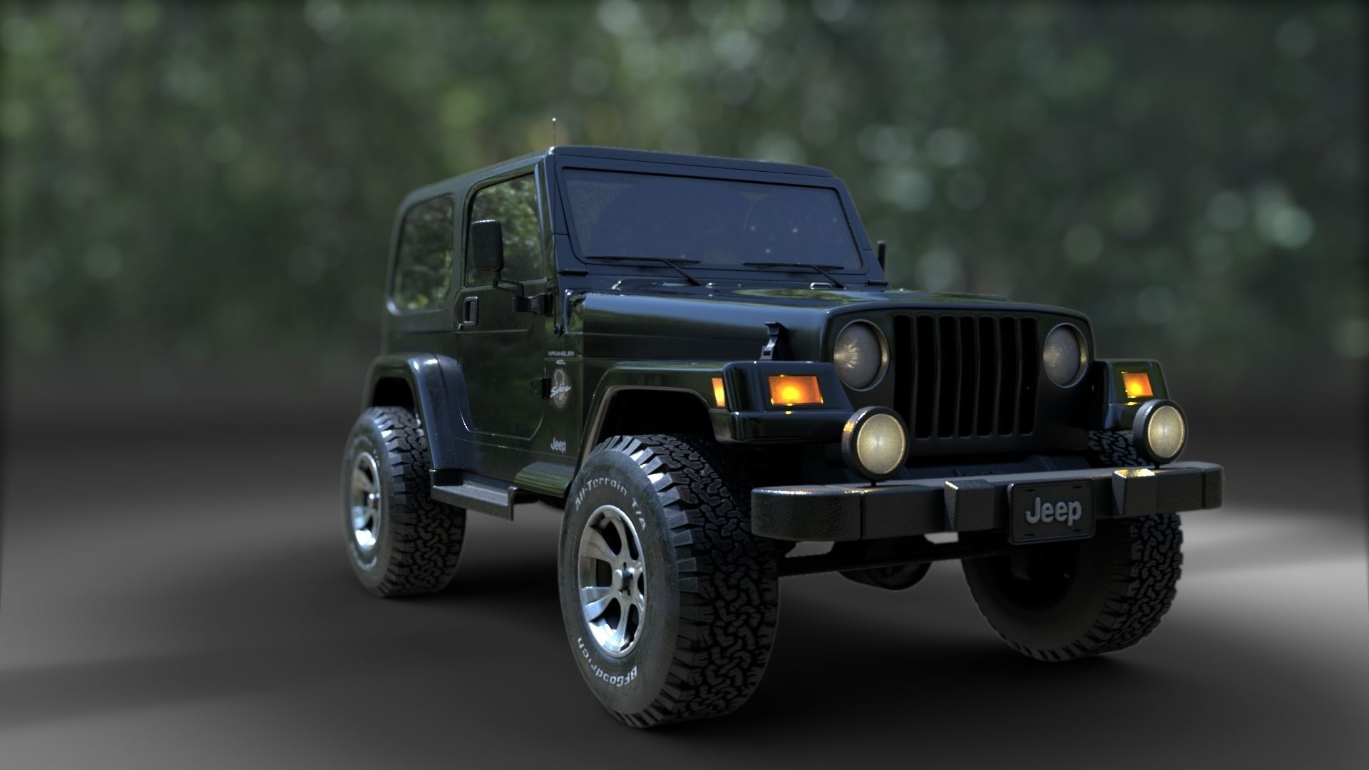 1998 Jeep Wrangler Sahara 3D model_13