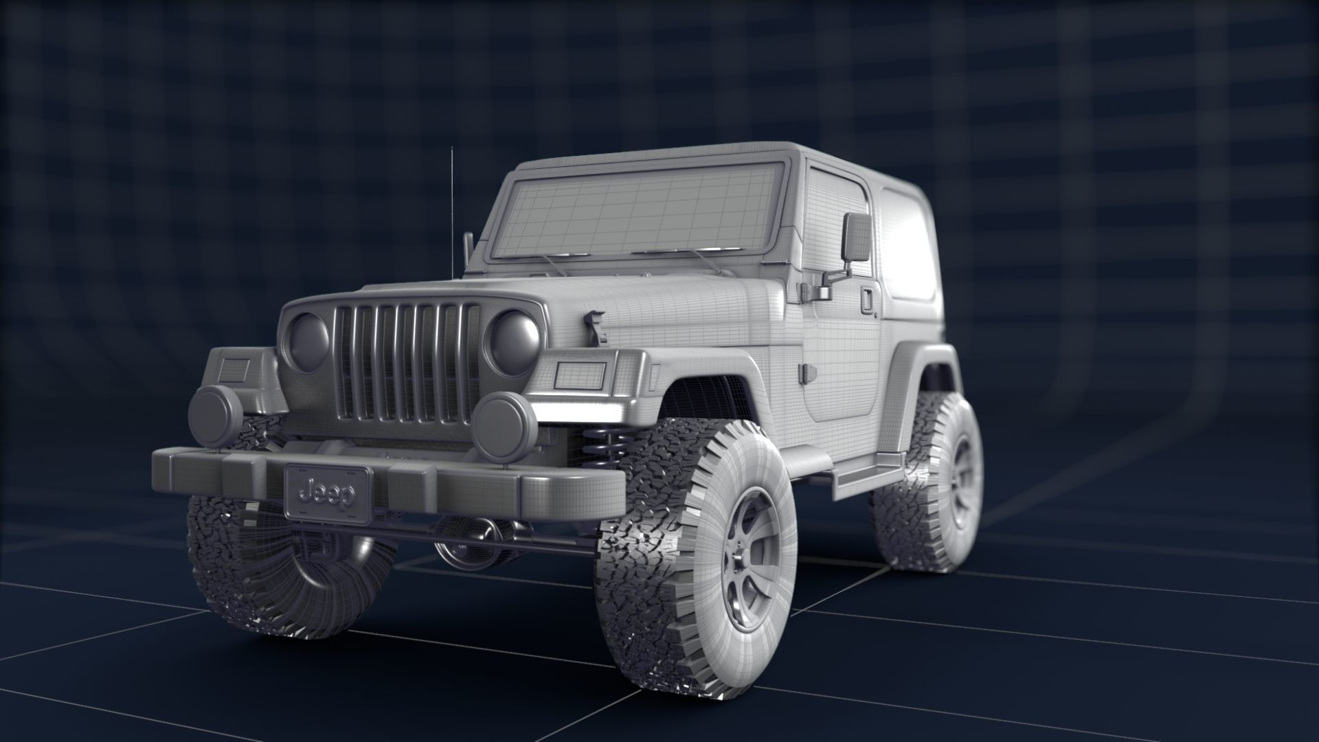 1998 Jeep Wrangler Sahara 3D model_27