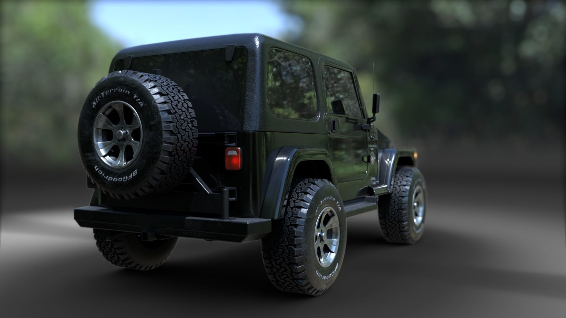 1998 Jeep Wrangler Sahara 3D model_9