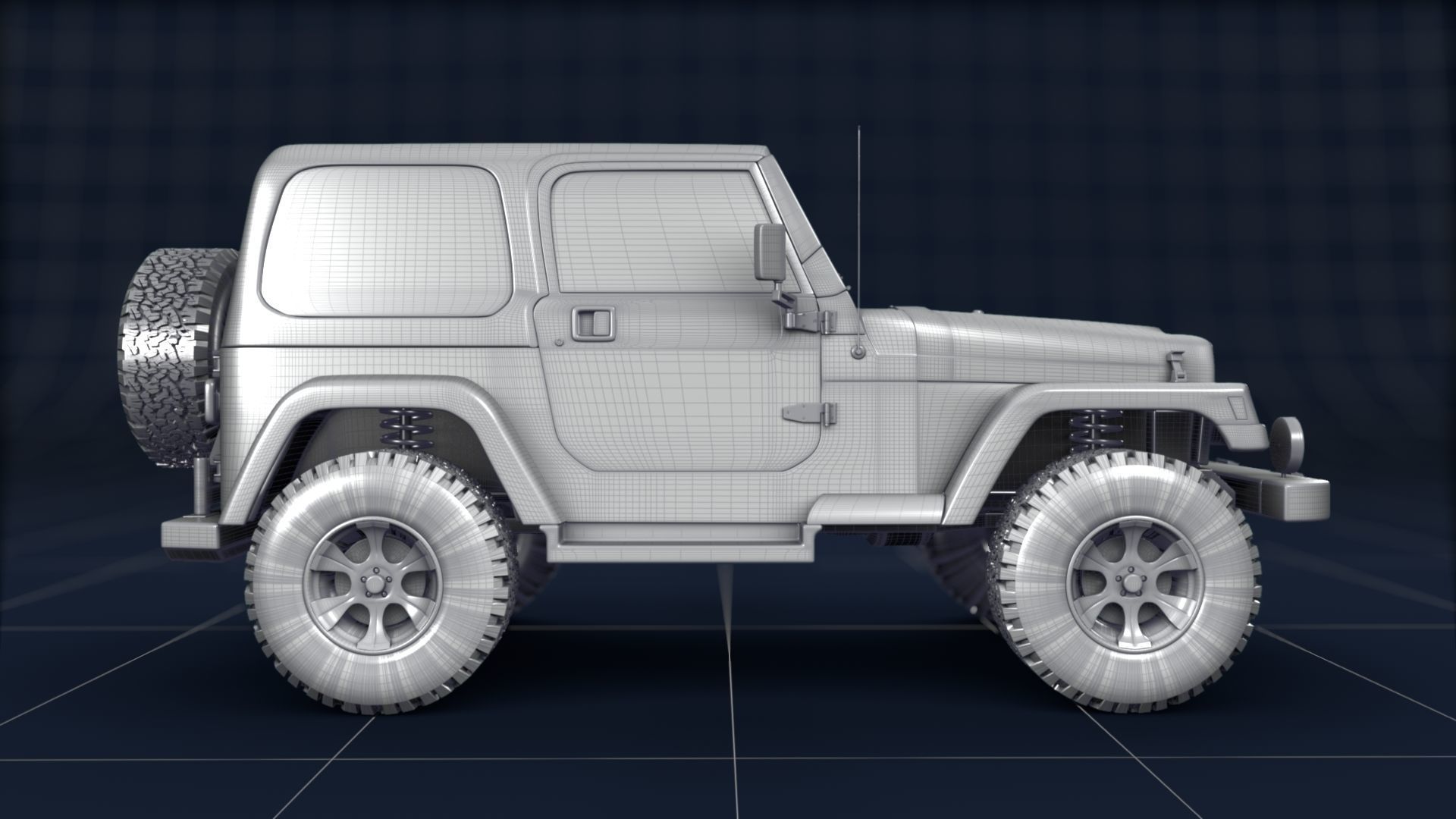 1998 Jeep Wrangler Sahara 3D model_35