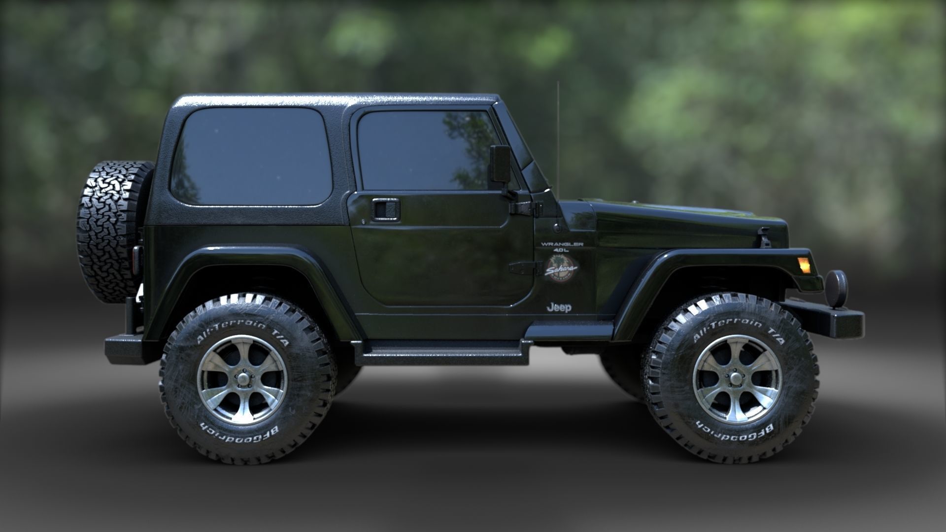 1998 Jeep Wrangler Sahara 3D model_11
