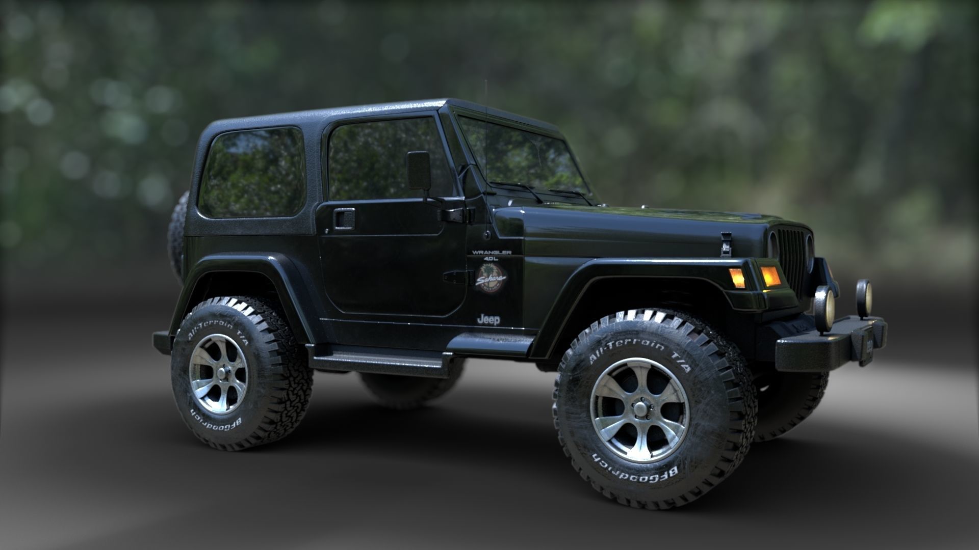 1998 Jeep Wrangler Sahara 3D model_12