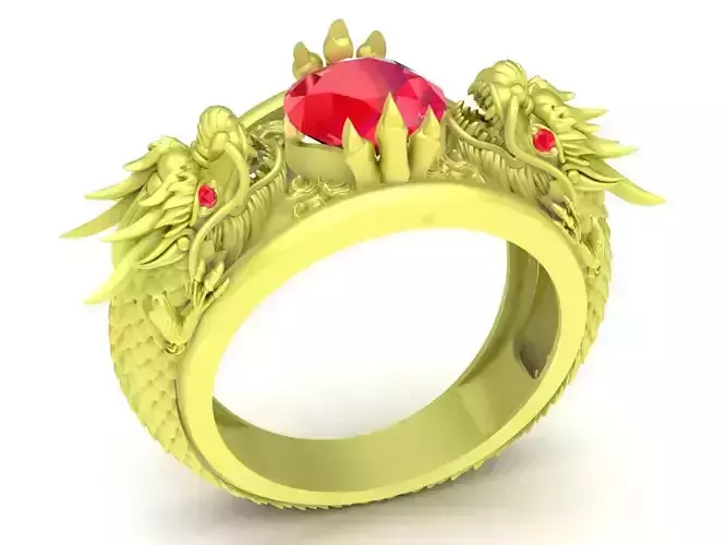 Asian Dragon take Diamond Men ring 3939