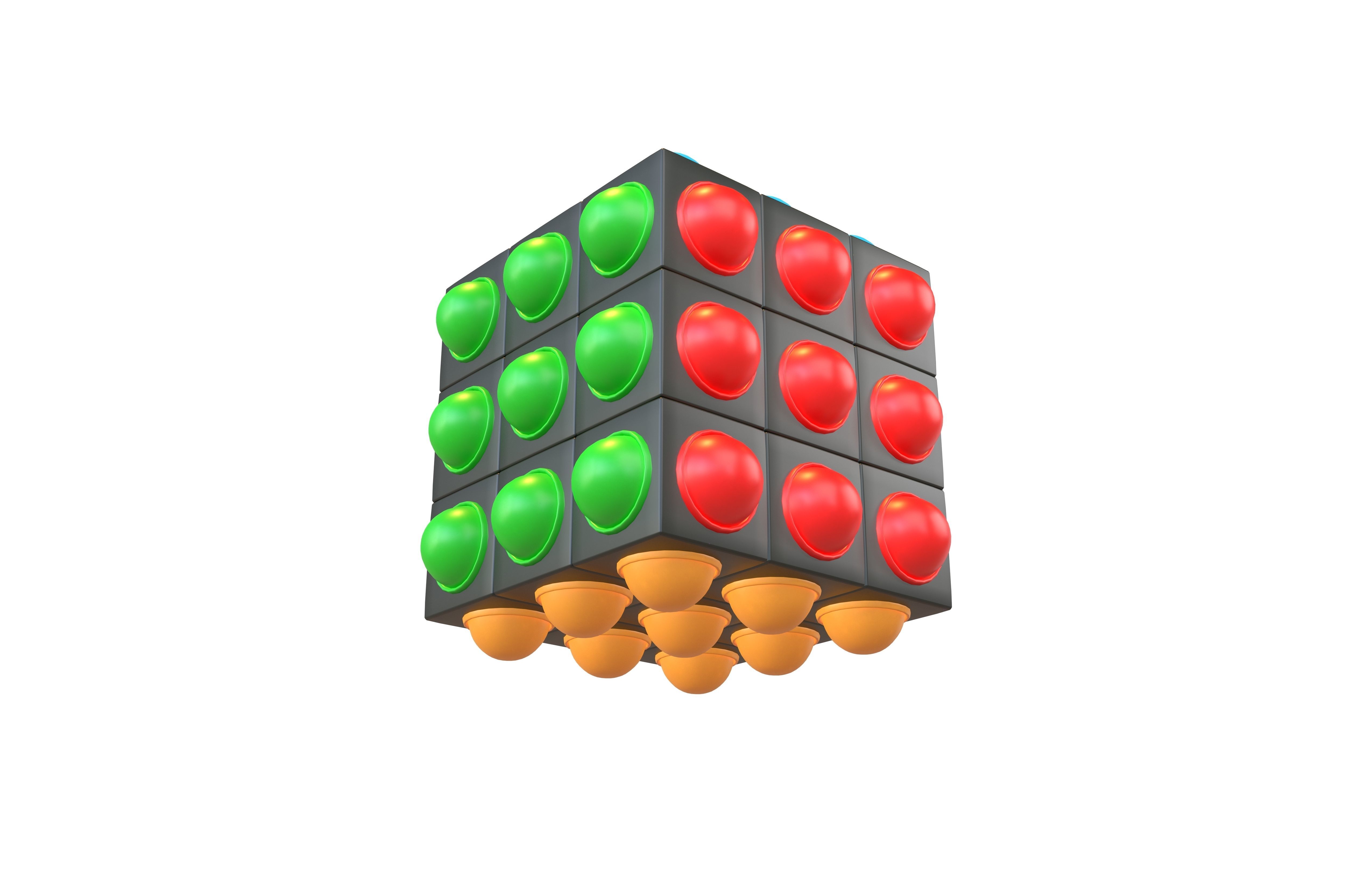 Pop It Rubiks Cube v1 001 Low-poly 3D model_3