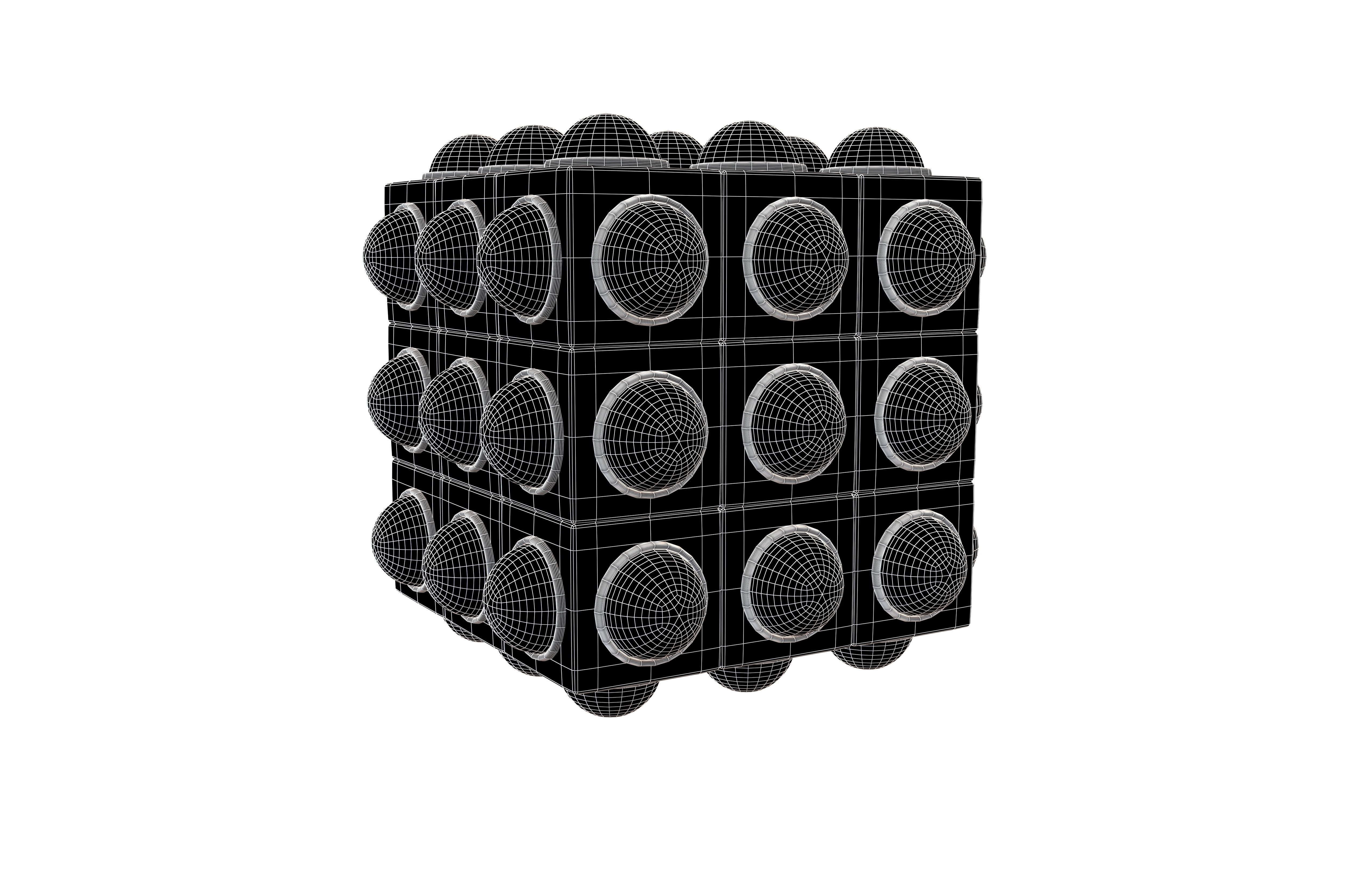 Pop It Rubiks Cube v1 001 Low-poly 3D model_6