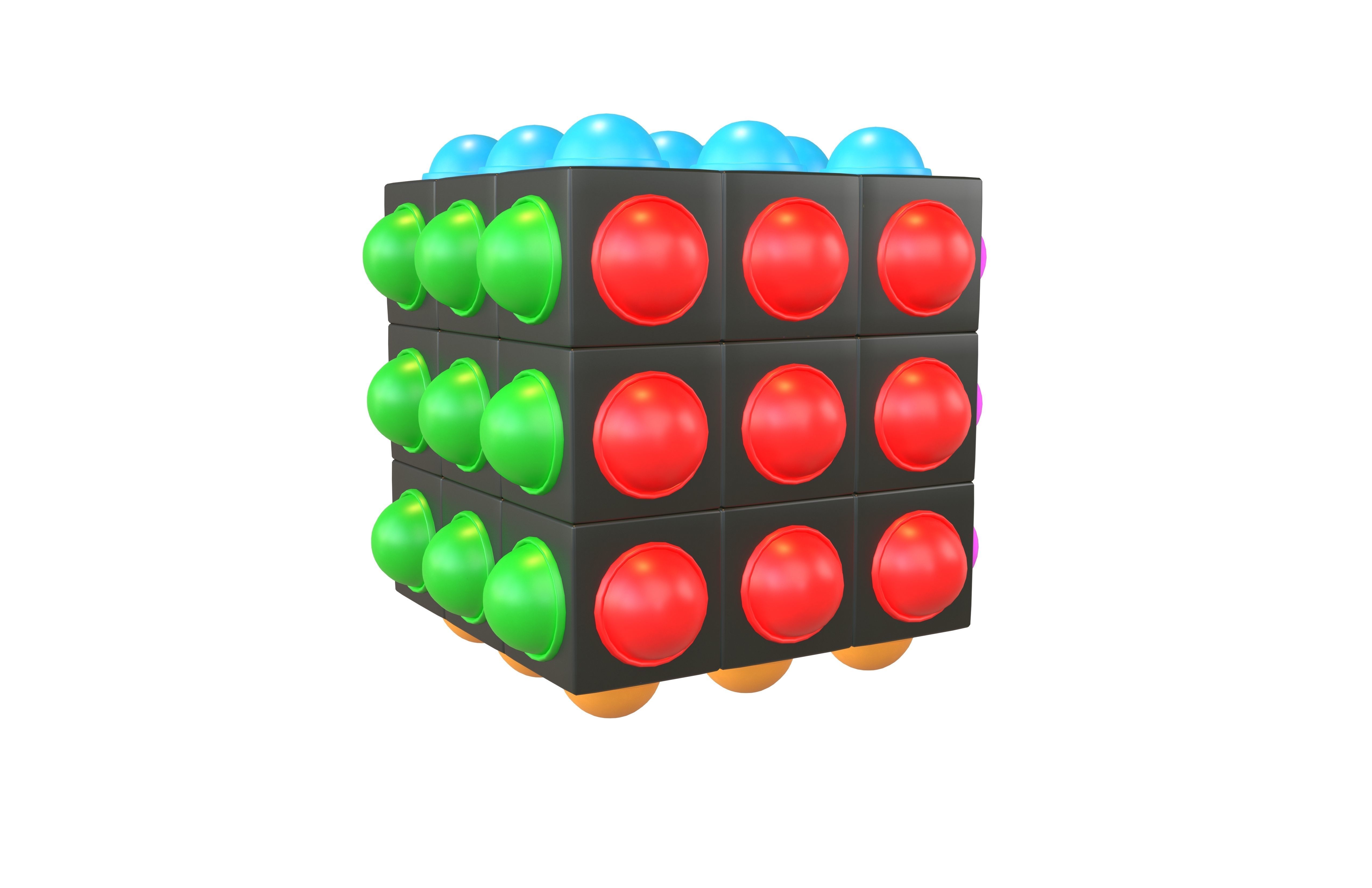 Pop It Rubiks Cube v1 001 Low-poly 3D model_1