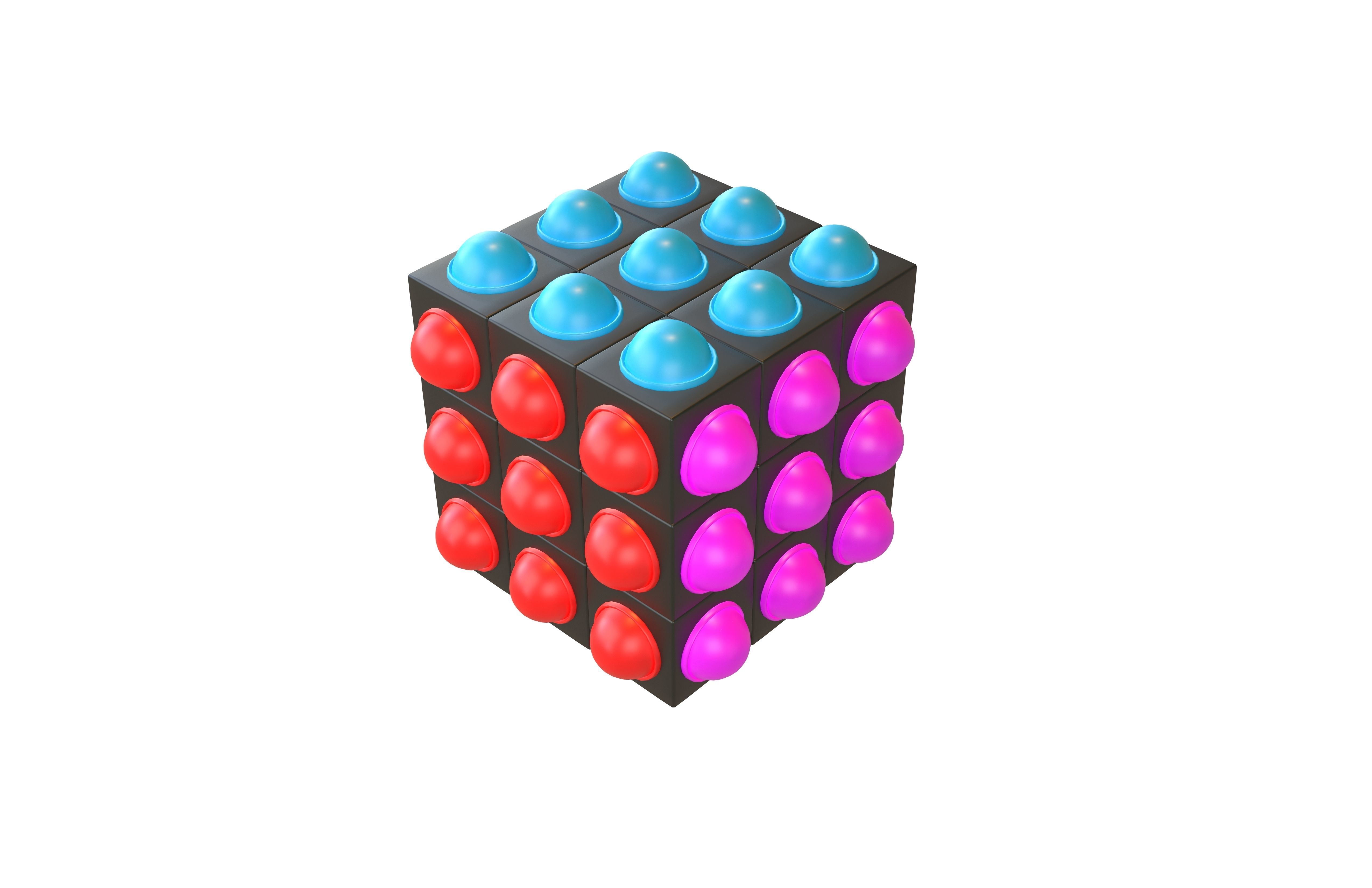 Pop It Rubiks Cube v1 001 Low-poly 3D model_2
