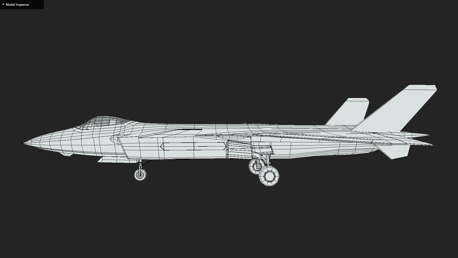Chengdu J20 Low-poly 3D model_4
