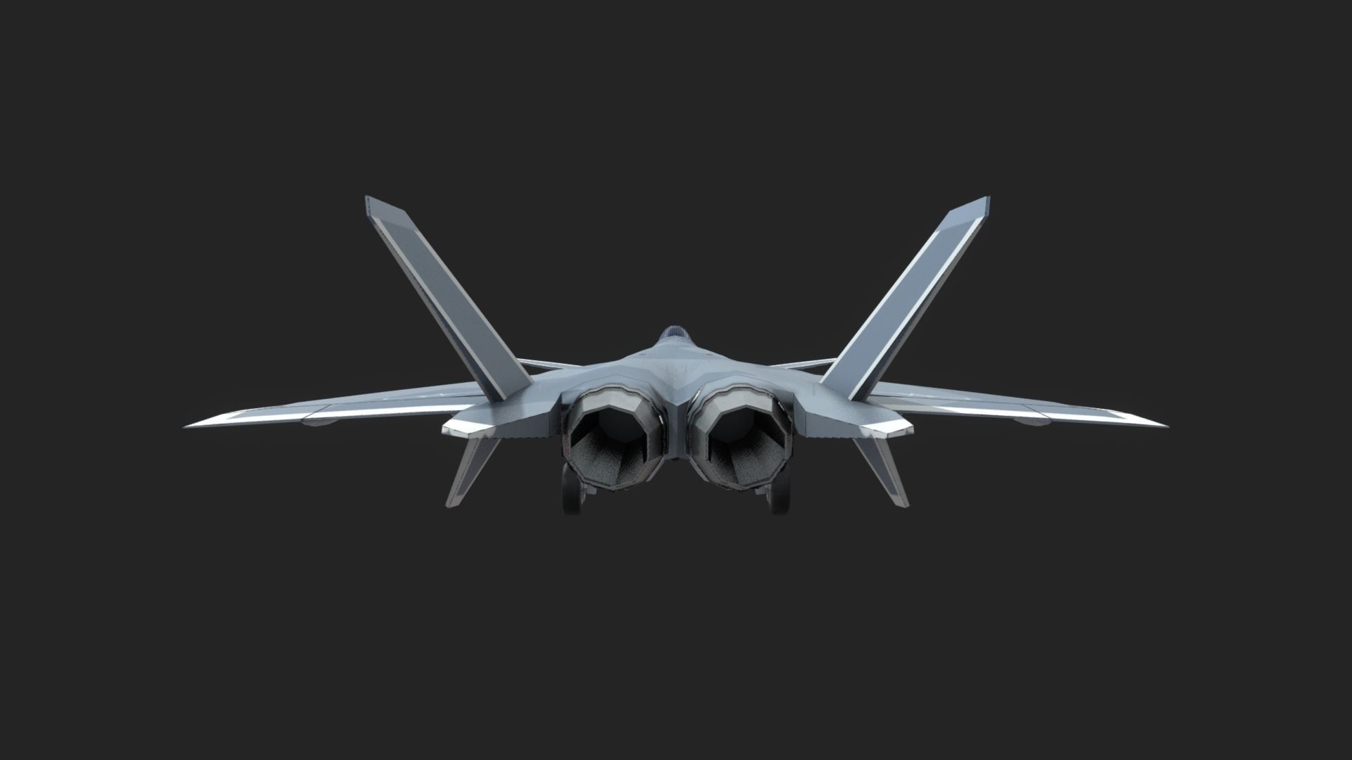 Chengdu J20 Low-poly 3D model_9