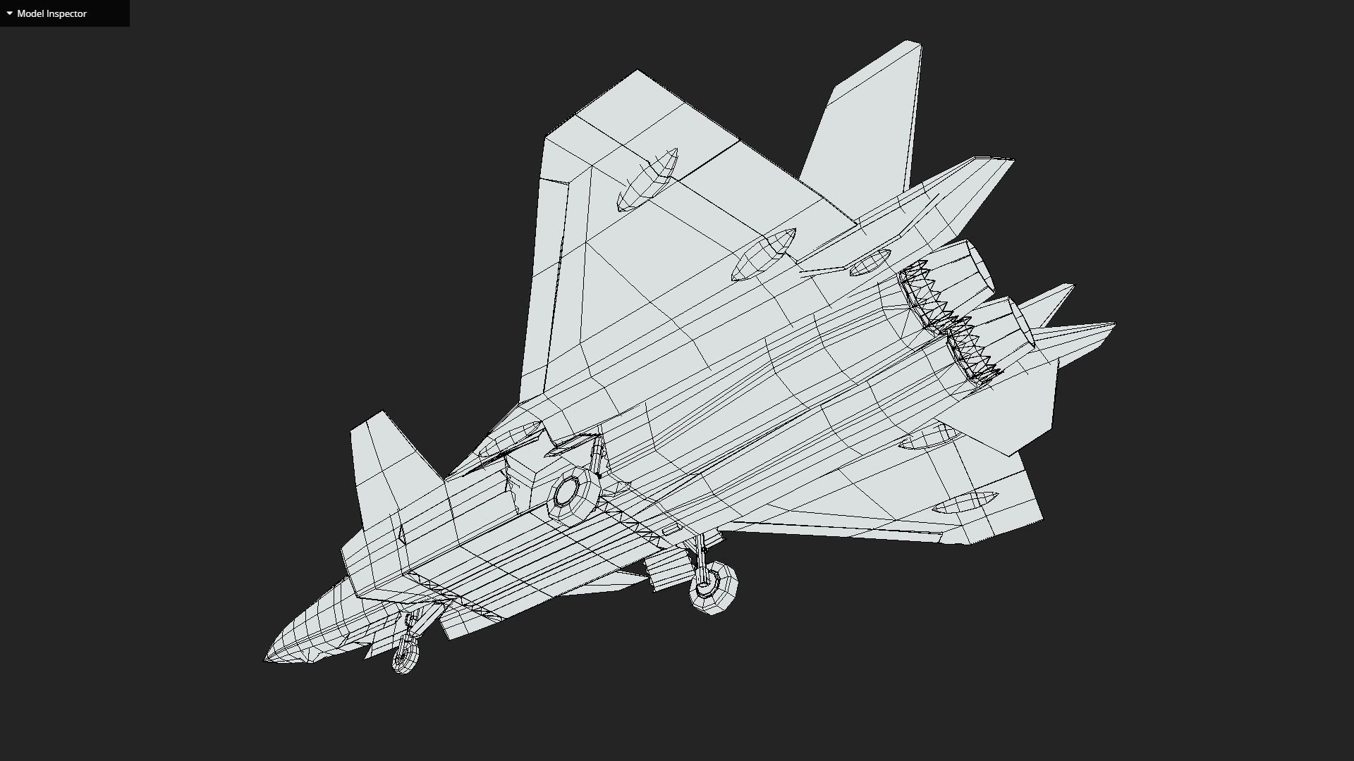 Chengdu J20 Low-poly 3D model_2