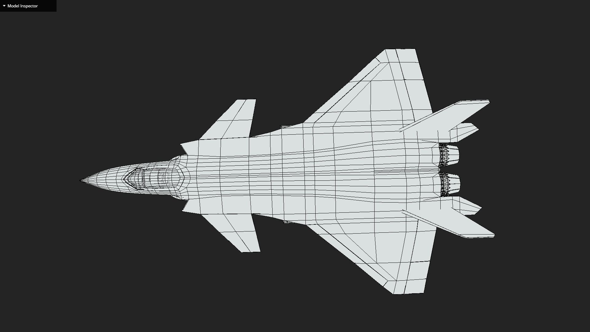 Chengdu J20 Low-poly 3D model_5