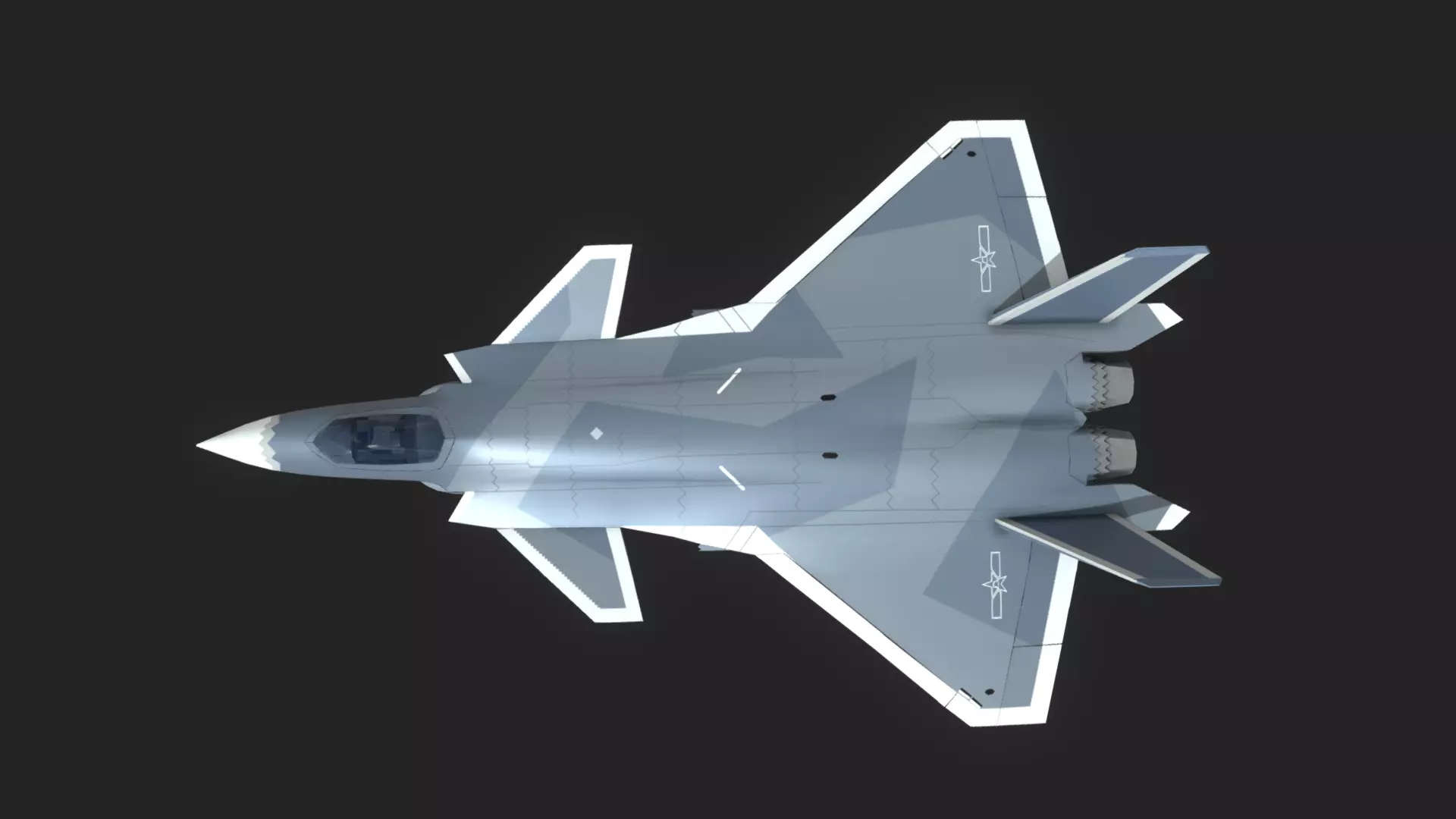Chengdu J20 Low-poly 3D model_0
