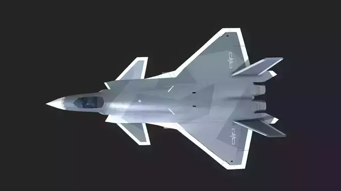 Chengdu J20 Low-poly 3D model
