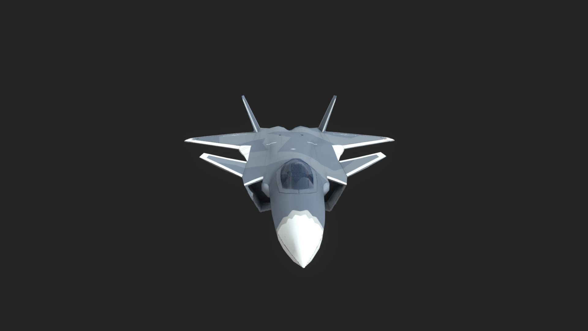 Chengdu J20 Low-poly 3D model_7