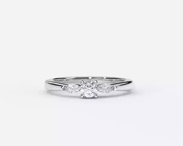 ZDR0215 engagement ring with three stones
