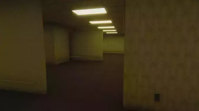 The Backrooms backroom Low-poly 3D model