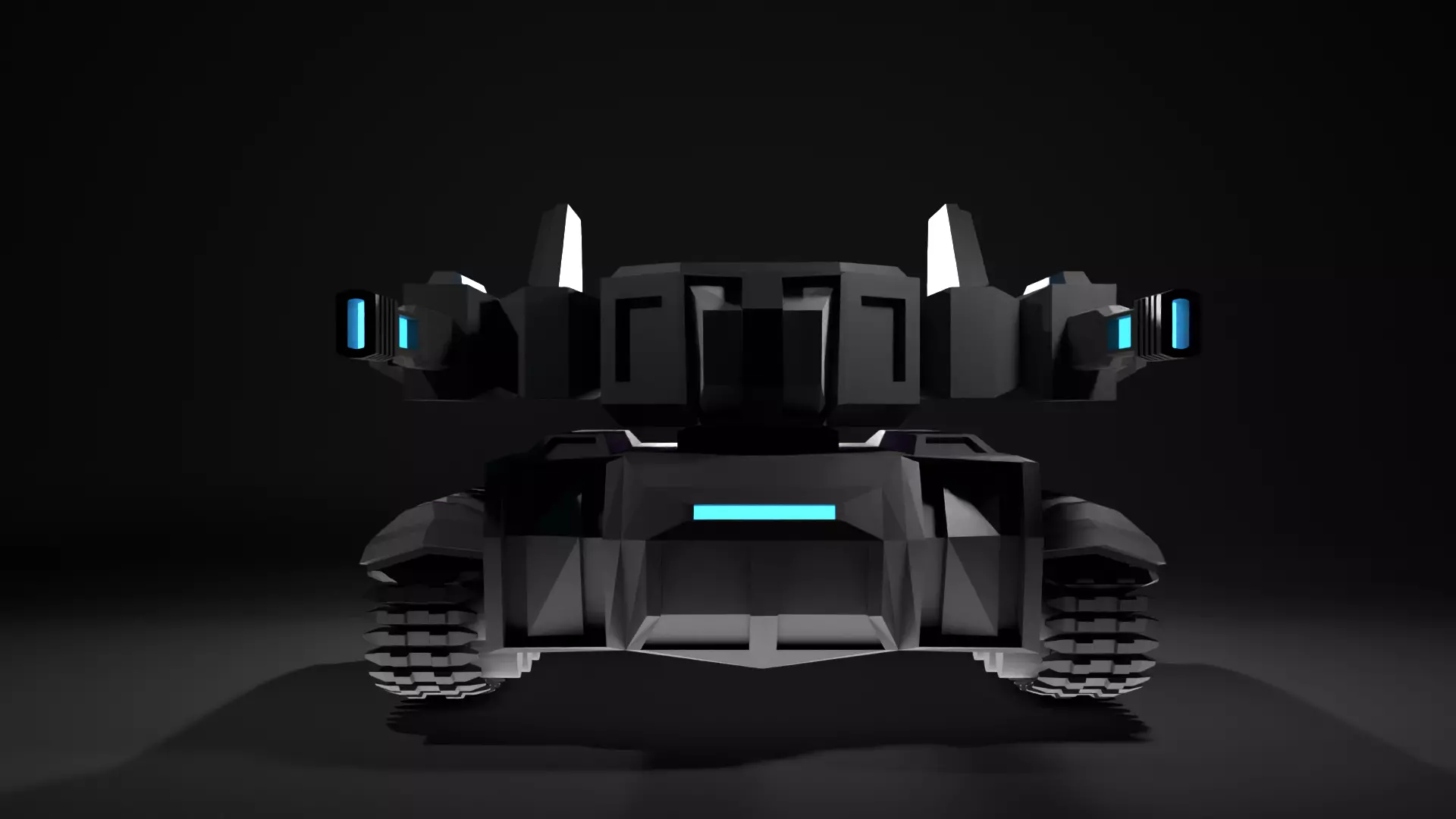 Sci-fi tank Low-poly 3D model_0