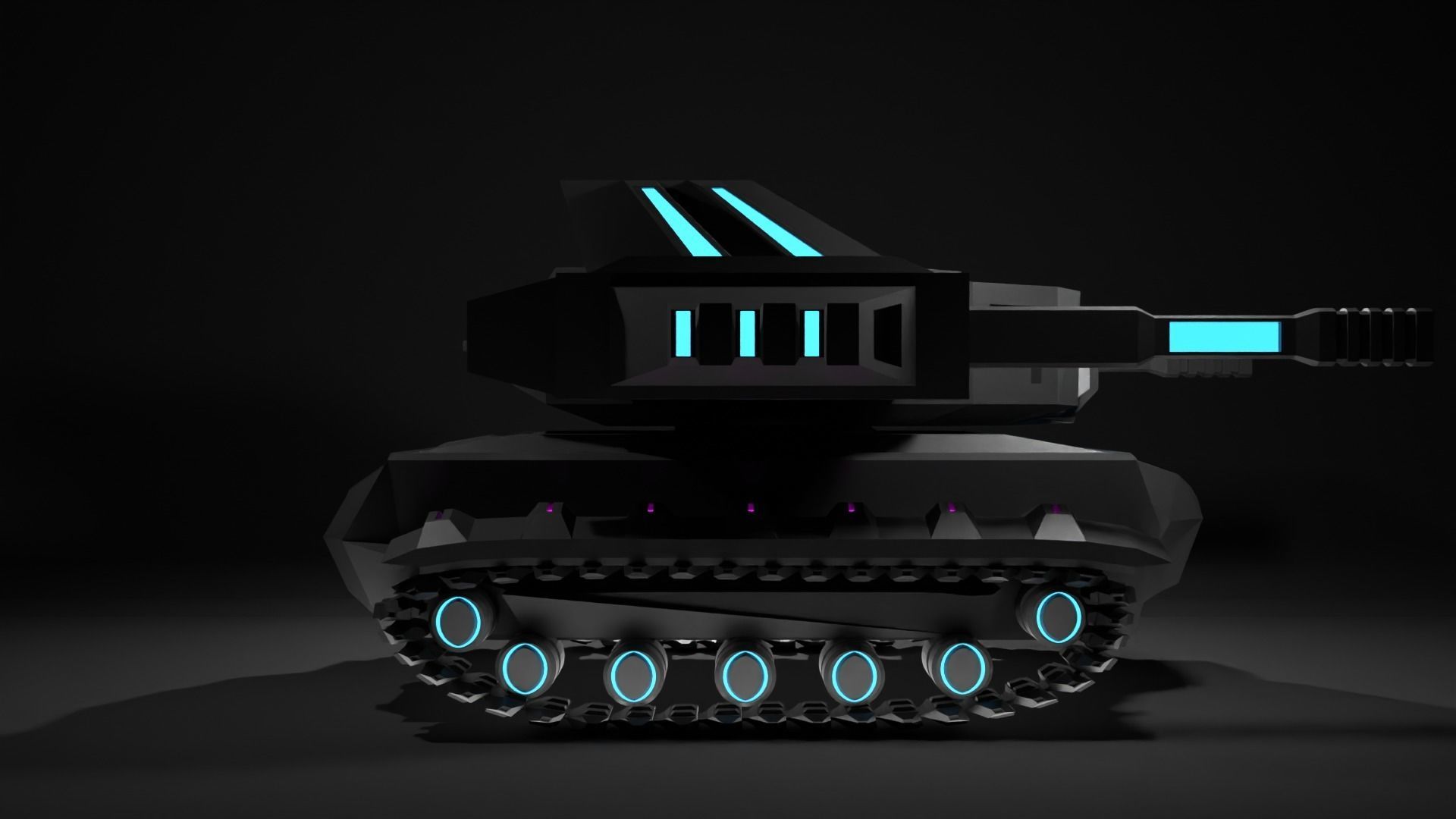 Sci-fi tank Low-poly 3D model_1