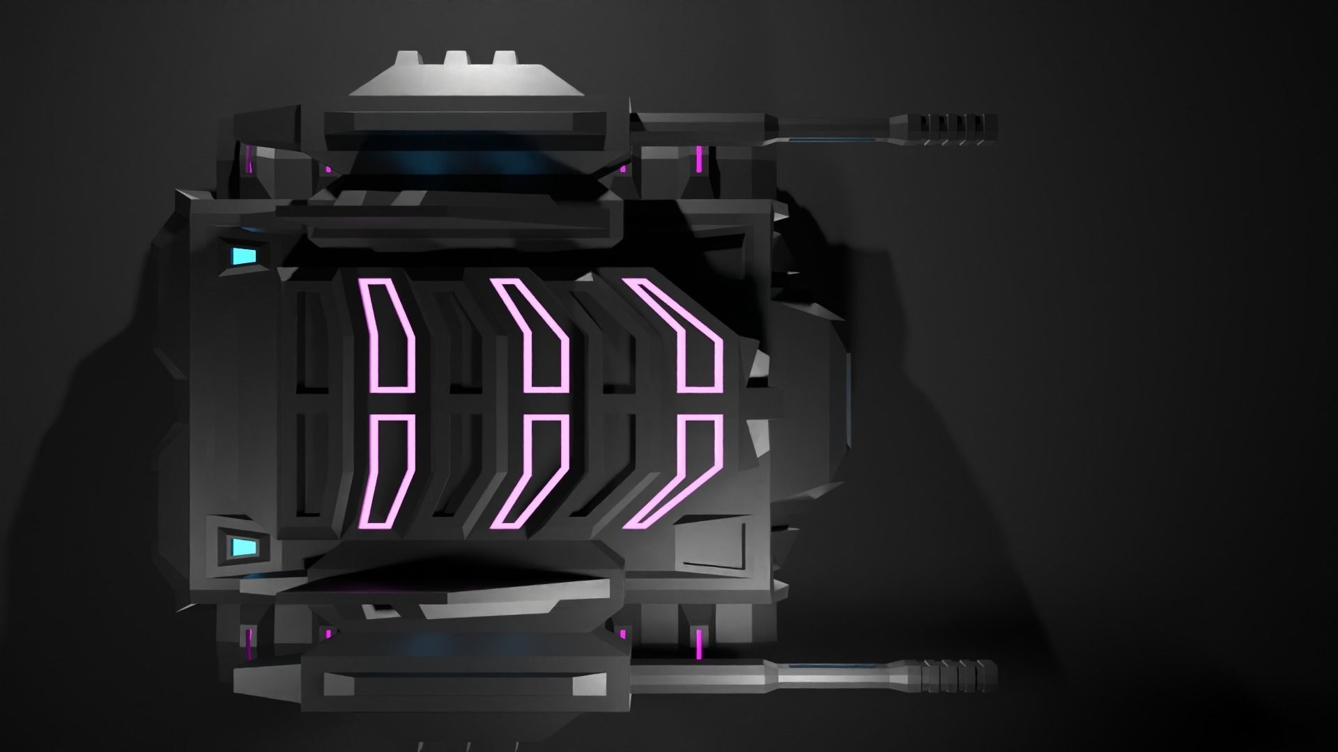 Sci-fi tank Low-poly 3D model_3