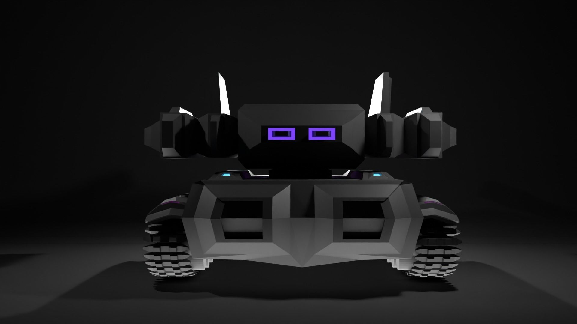 Sci-fi tank Low-poly 3D model_2