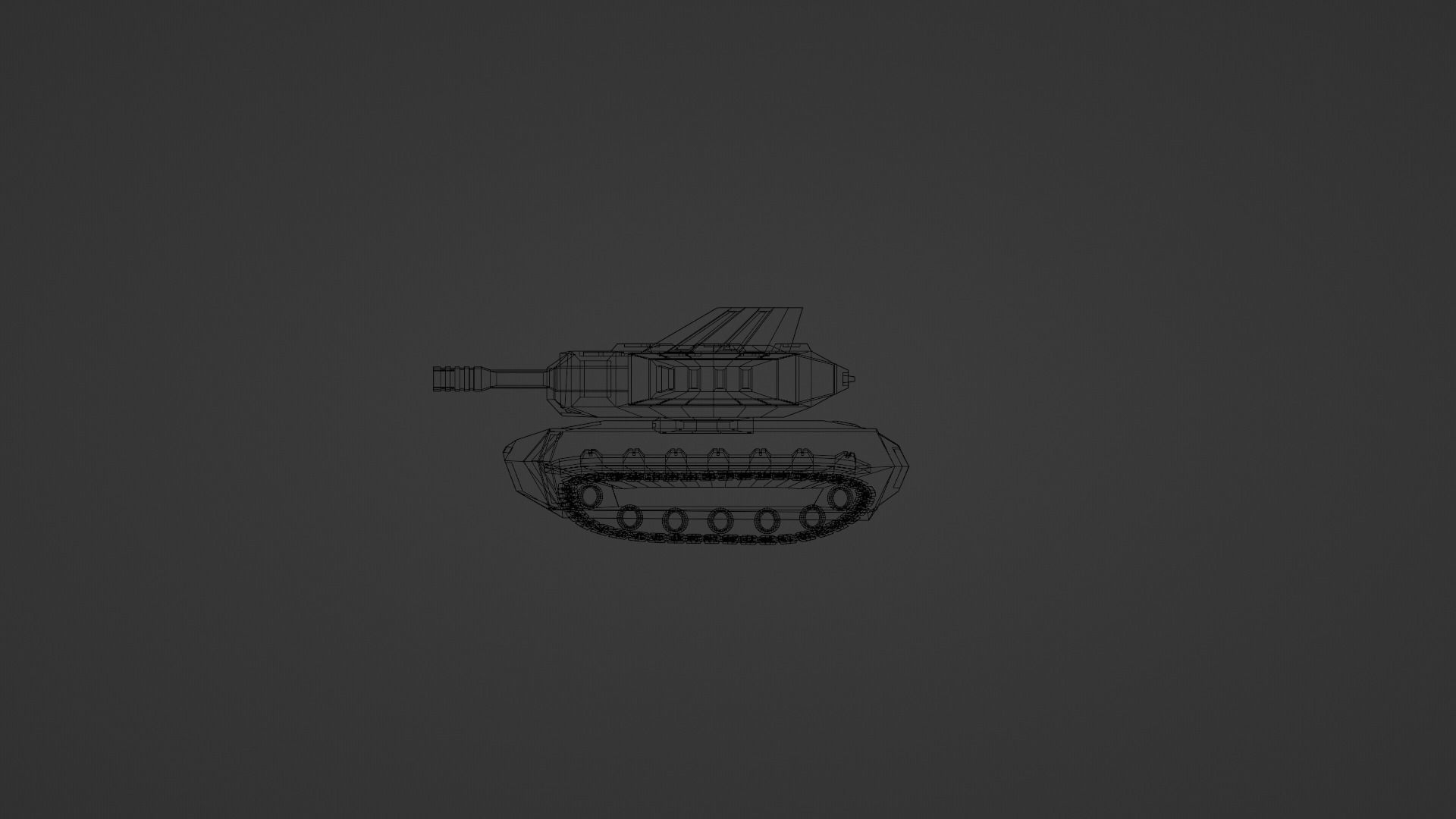 Sci-fi tank Low-poly 3D model_9