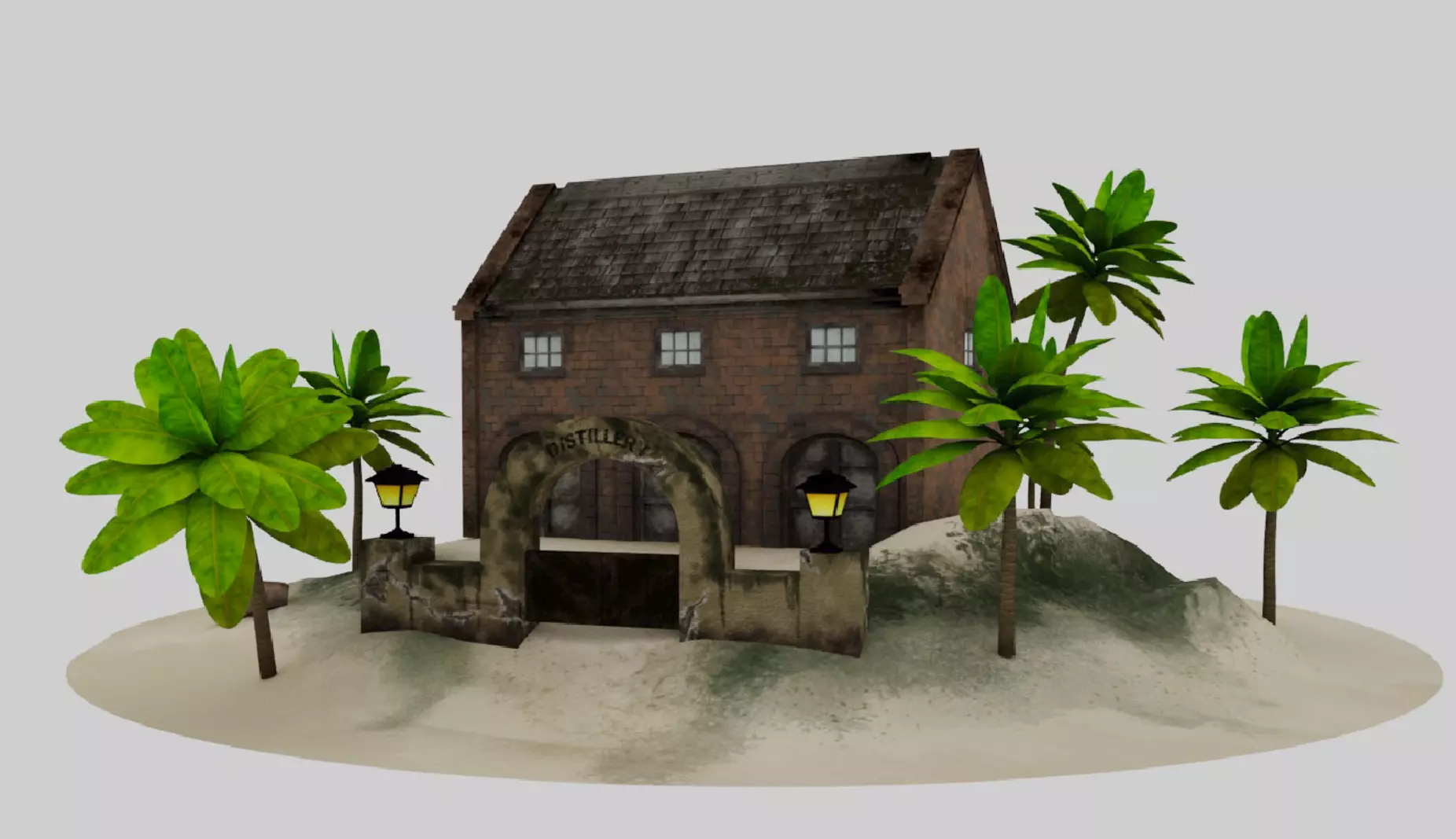 Abandoned Rustic Island Model Free 3D model