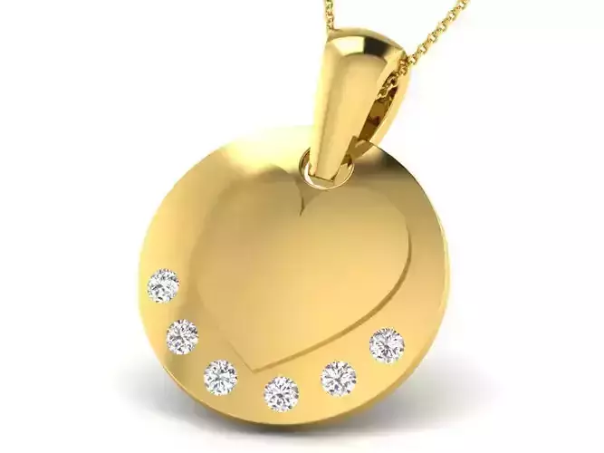Women Heart Pendant 3dm STL OBJ FBX Render Details