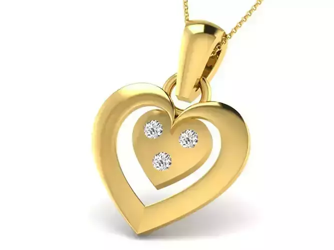 Women Heart Pendant 3dm STL OBJ FBX Render Details