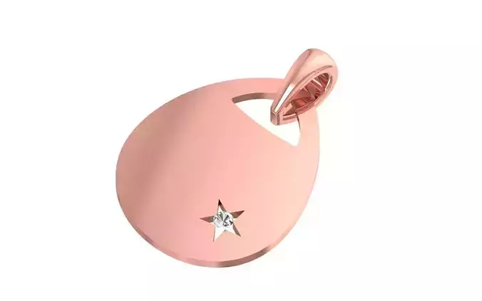 Women Star Pendant 3dm STL OBJ FBX Render Details