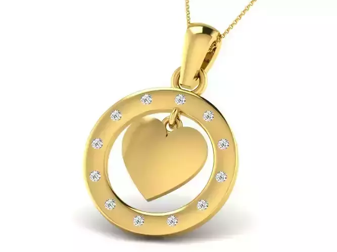 Women Heart Pendant 3dm STL OBJ FBX Render Details