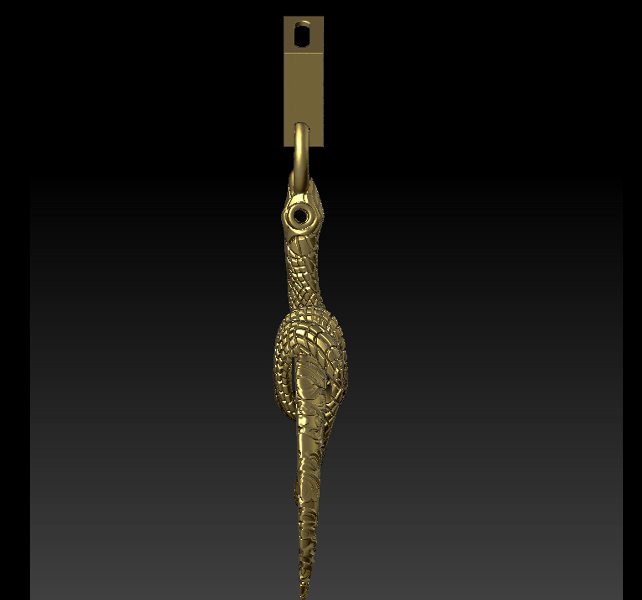 Snake Moon Necklace  3D print model_27